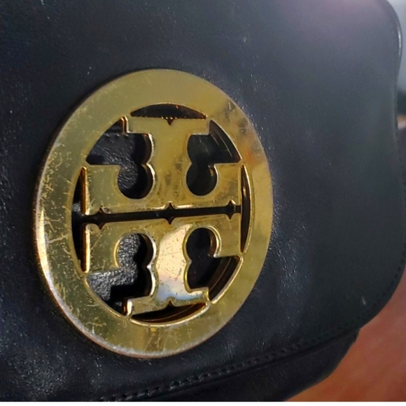 Tory Burch clutch. Black with gold.‼️‼️ NO STRAP INCLUDED‼️‼️‼️ - Picture 1 of 3